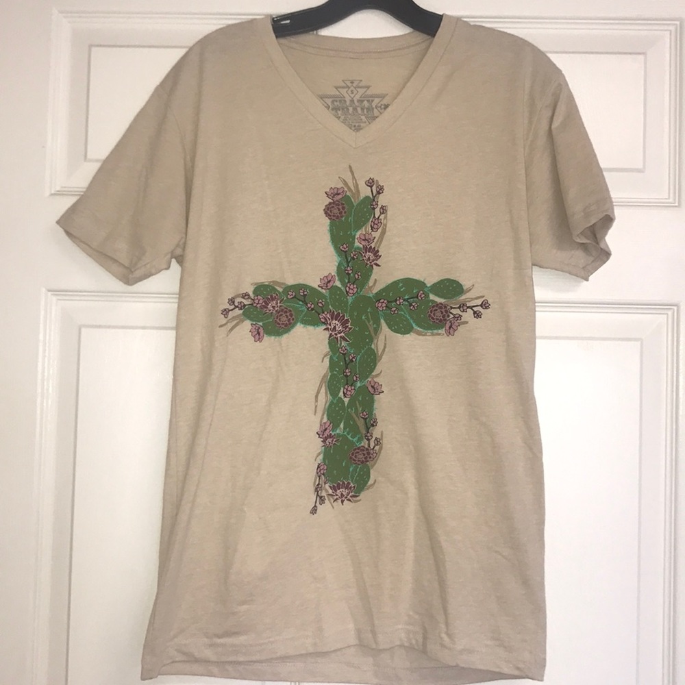 NWOT Crazy Train cactus cross tee